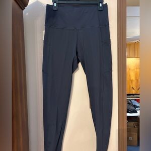 Leggings, large, bluish gray color, high waist